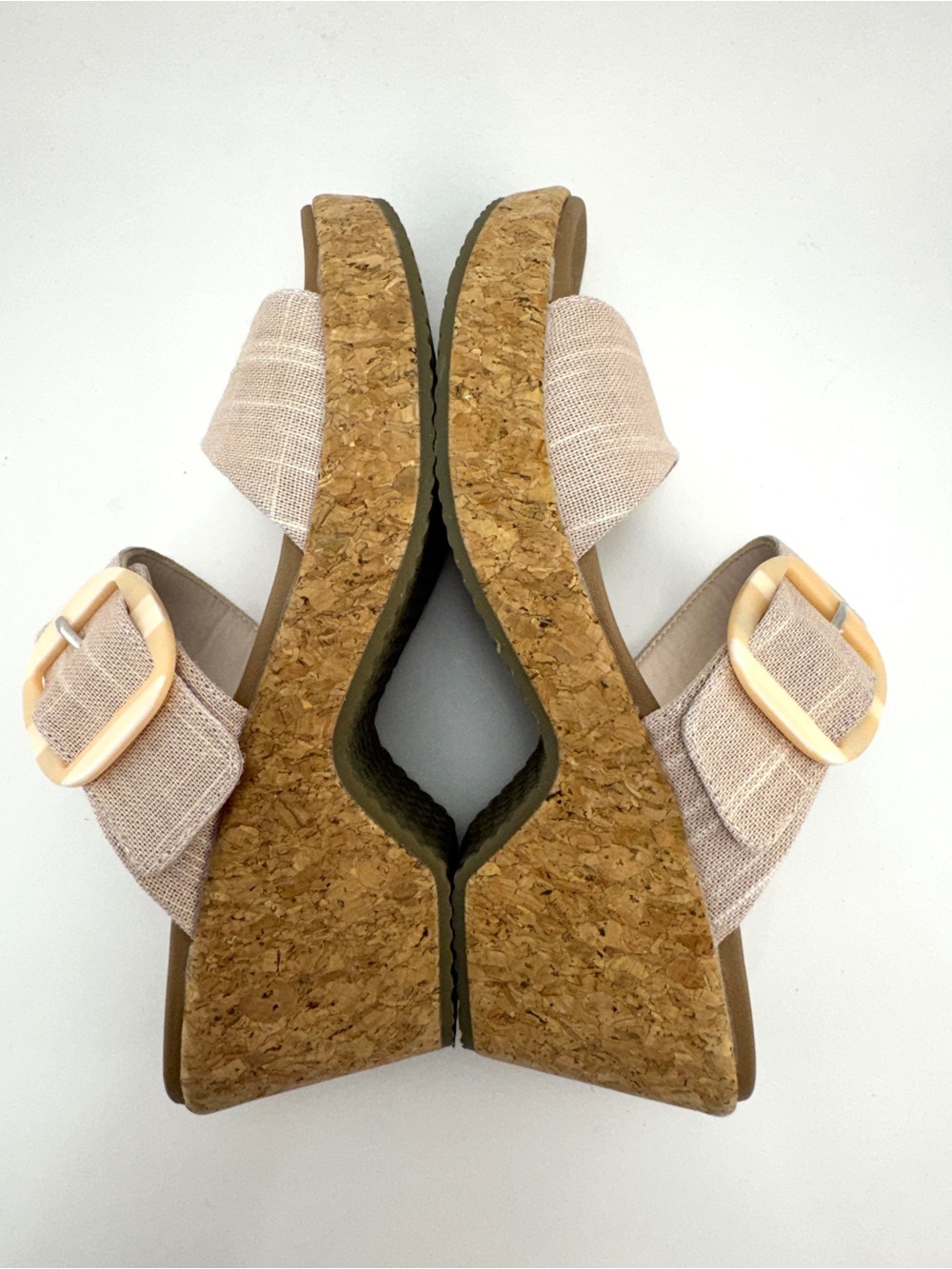 💖 Skechers Lux Foam Cork Wedge Beige Sandals, Sz 8.5 - Picture 4 of 16